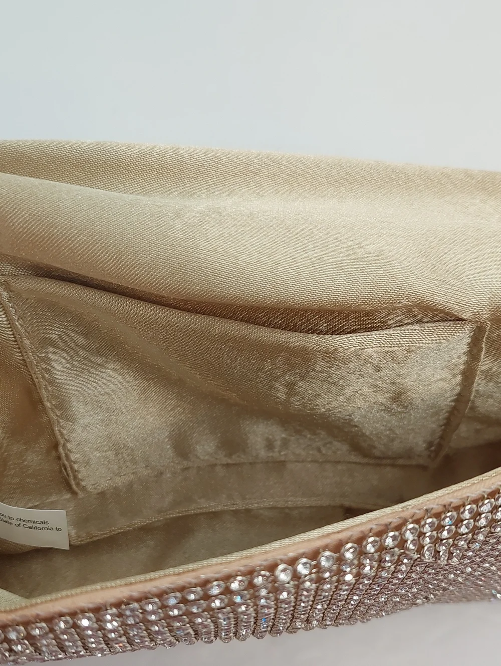 Kelly & Katie Rhinestone Clutch Bag Gold Cream